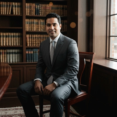 Patient smiling confidently after receiving dental implants, with a blurred modern dental clinic in the background