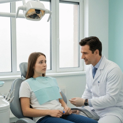 Patient consulting with an emergency dentist about payment plans